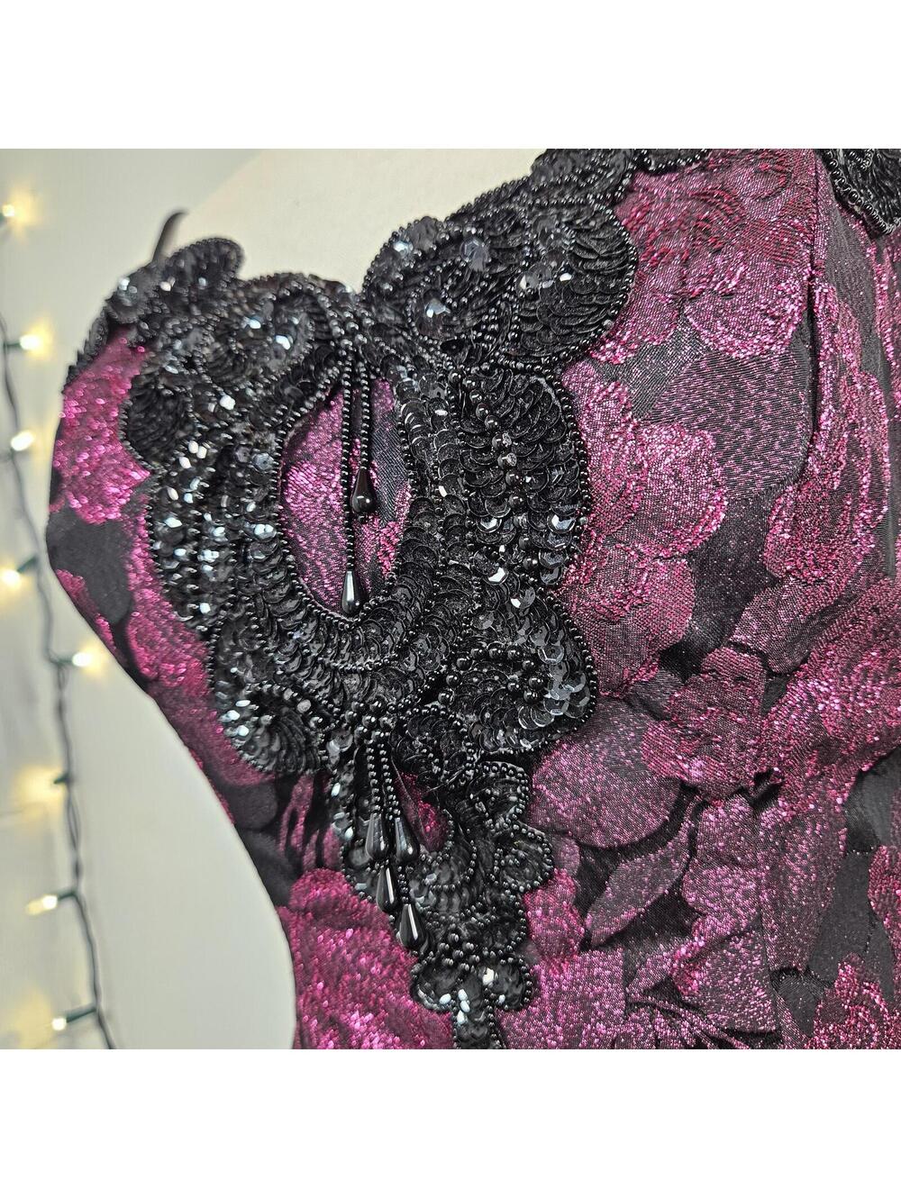 80s vintage goth short party dress from loralie size 4 - Picture 4 of 8